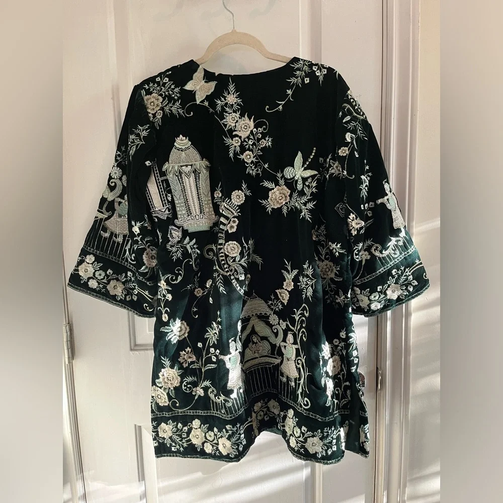Hand Embroidered Velvet Jacket - Picture 3 of 5